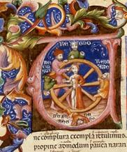 Manuscrit, enluminure, roue