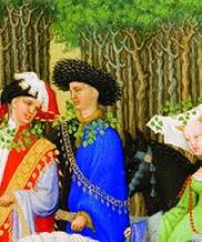 scène de musique, chevaliers, dames