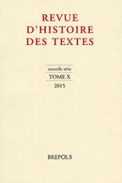 Revue d'histoire des textes, 10