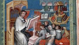 Enseignant, élèves manuscrits