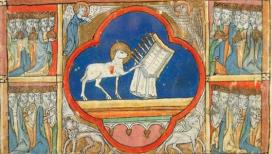 Enluminure, manuscrit, agneau