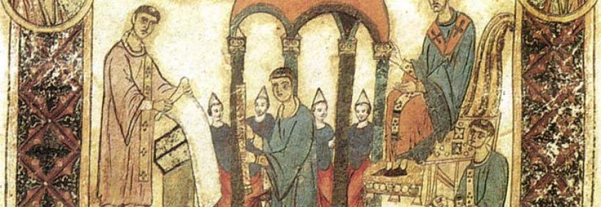 Bari, Archivio capitoalre, Exultet MS. 1 Enluminure, manuscrit, hommes d'église