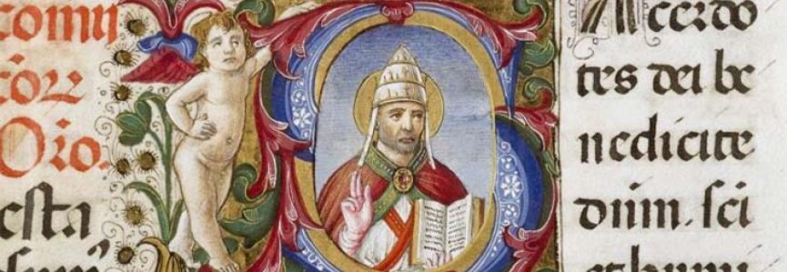 Initiale, manuscrit, saint