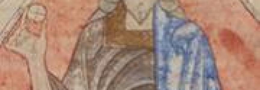 Christ en majesté (détail). Missel (fragment), Tours ? vers 1100-1110. Paris, BNF, NAL 2659, f. 2