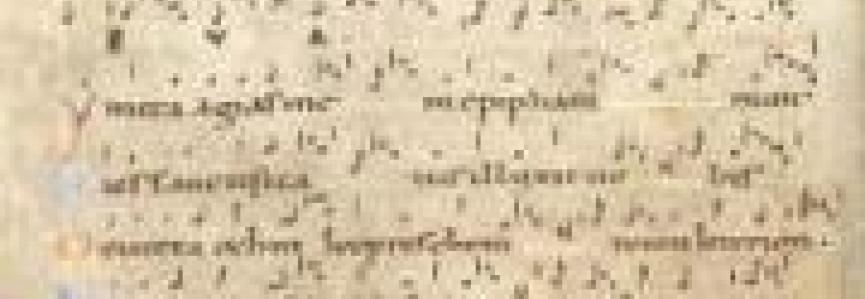 Cambrai BM ms. 75, f. 34v. Graduel de Saint-Vaast d'Arras (vers 1030), Alleluia de Noël Dies sanctificatus/Ymera agias meni Cambrai BM ms. 75, f. 34v. Graduel de Saint-Vaast d'Arras (vers 1030), Alleluia de Noël Dies sanctificatus/Ymera agias meni
