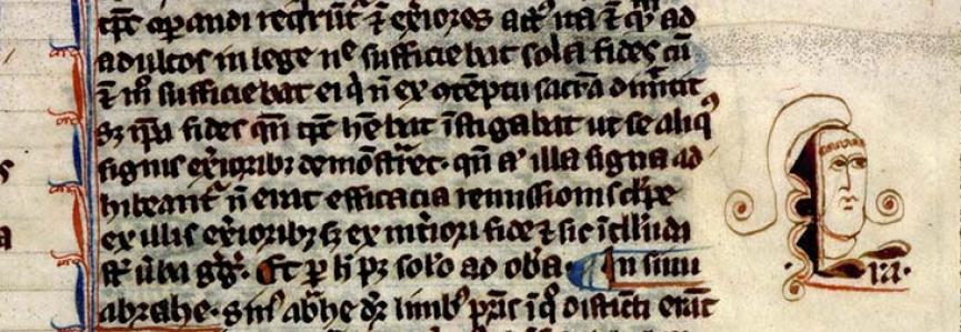 Thomas Aquinas, Comment. in Petri Lombardi Sententias (Angers, Bibliothèque municipale, ms. 208, f. 9) Paléographie, manuscrit