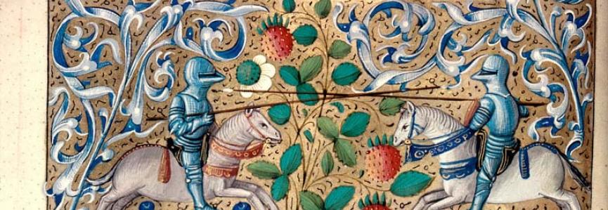 Cavaliers, armures. Besançon, BM, 69, f. 66 Cavaliers, armures