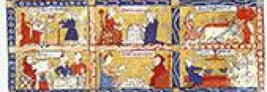 Frontispice du Livre du Trésor de Brunetto Latini (fin du XIIIe s.), ms. Londres, Additional 30024, fol. 1v