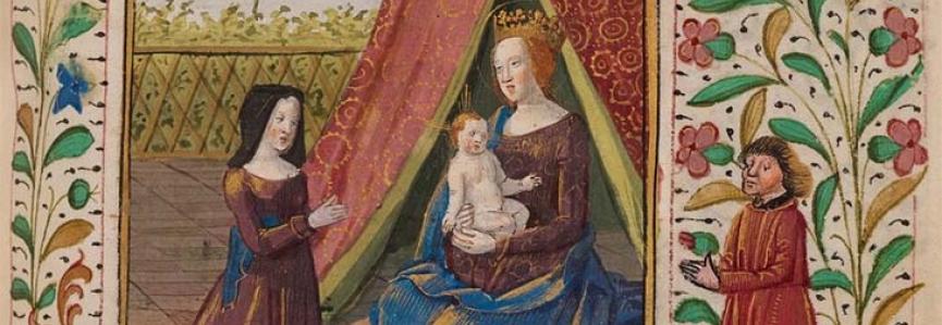 Orléans, ms. 2626, f. 101 Enluminure, Vierge, Enfant
