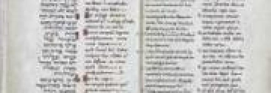 Psautier trilingue de Leiden (MS Leiden, BPG 49A, fols 1v-2r), où l'hébreu, grec et latin ont été copiés probablement par le même scribe