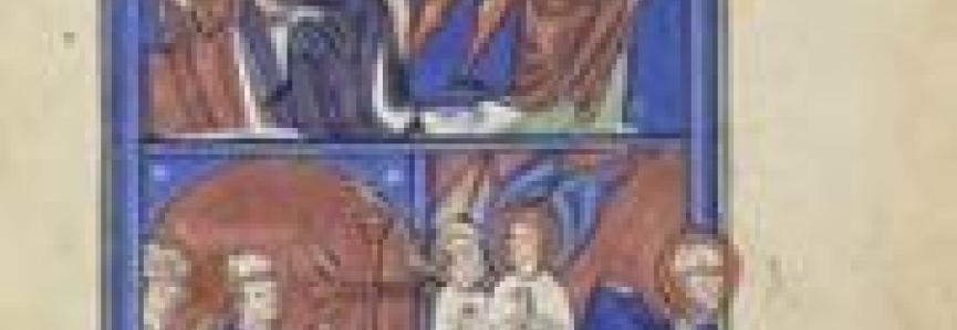 Martyre de saint Denis et de ses compagnons et Vision de saint Rieul. Vie de saint Denis, Paris, vers 1250-1260. Paris, BNF, NAF 1098, f. 44r