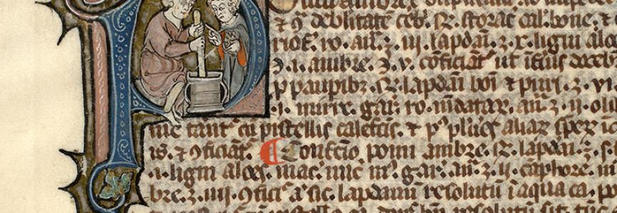  Préparation médicinale de l'ambre gris  Paris, Bibl. Mazarine, 3599, f. 65v 