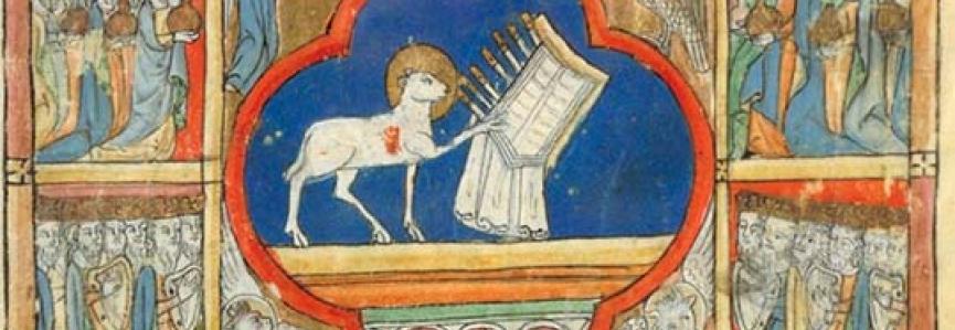 Enluminure, manuscrit, agneau